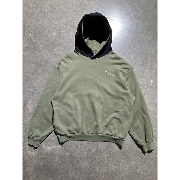 Paneled embroidered hoodie